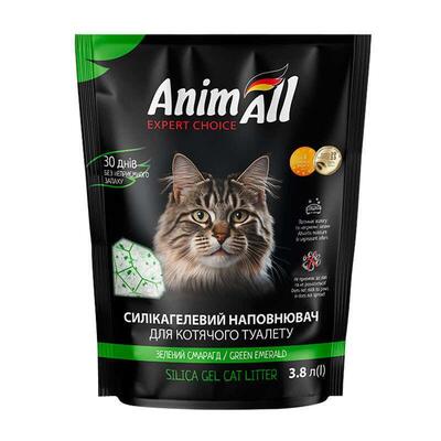 Наполнитель для туалета AnimAll силикагелевый Зеленый изумруд, 3,8 л