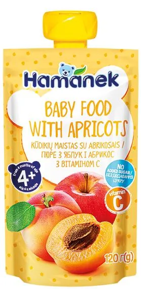Пюре фруктове Hame Hamanek Яблуко з абрикосом, 120 г