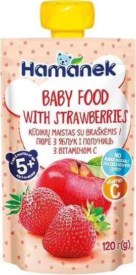 Пюре фруктове Hame Hamanek Яблуко з полуницею, 120 г