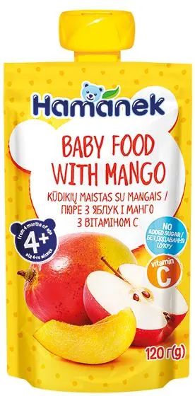 Пюре фруктове Hame Hamanek Яблуко і манго, 120 г