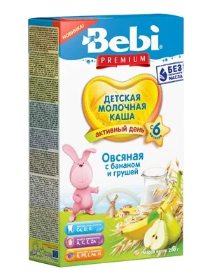 Каша молочна Bebi Premium Вівсяна з бананом і грушею, з 6 місяців, 200 г
