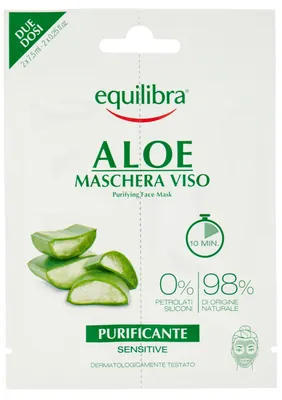 Маска для обличчя Equilibra Aloe очищуюча, 2 шт х 7,5 г