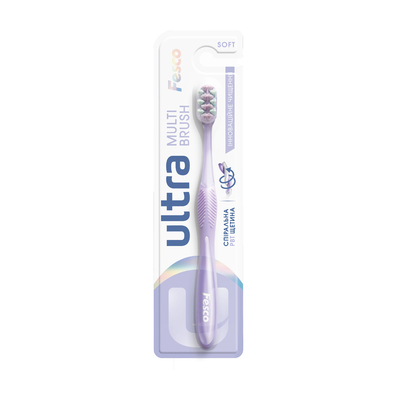 Зубная щетка Fesco Ultra Multibrush Soft мягкая фиолетовая, 1 штука