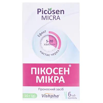 Пікосен мікра гель рект. 0.12 г/10 г по 10 г №6 у тубах-канюл.