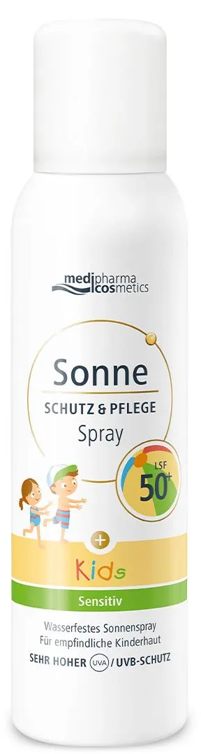 Набір Medipharma Cosmetics Sonne (Сонцезахисний спрей-аерозоль SPF50+ Kids 150 мл + Сонцезахисний спрей-аерозоль SPF50 для підсилення засмаги 150 мл*)