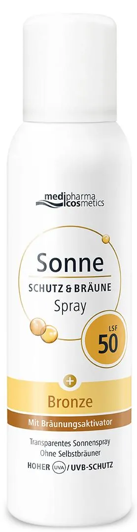 Набір Medipharma Cosmetics Sonne (Сонцезахисний спрей-аерозоль SPF50+ Kids 150 мл + Сонцезахисний спрей-аерозоль SPF50 для підсилення засмаги 150 мл*)