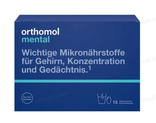Ортомол Mental гранули + капсули, курс 15 днів
