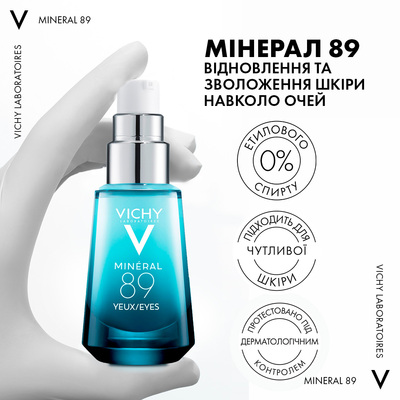 Гель Vichy Mineral 89, для восстановления и увлажнения кожи вокруг глаз, 15 мл