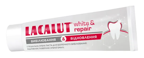 Зубна паста Lacalut White and Repair Вибілювання та Відновлення, 75 мл