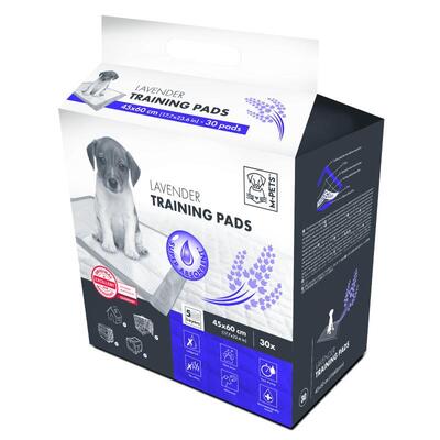 Пеленки одноразовые M-Pets Lavender Puppy Training Pads для приучения щенков к туалету, с ароматом лаванды, 60х45 см, 30 штук