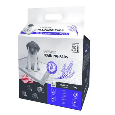 Пеленки одноразовые M-Pets Lavender Puppy Training Pads для приучения щенков к туалету, с ароматом лаванды, 60х60 см, 30 штук
