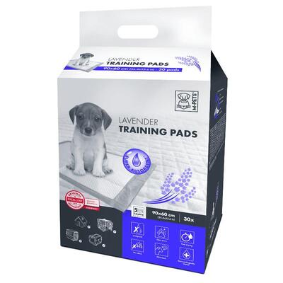 Пеленки одноразовые M-Pets Lavender Puppy Training Pads для приучения щенков к туалету, с ароматом лаванды, 90х60 см, 30 штук