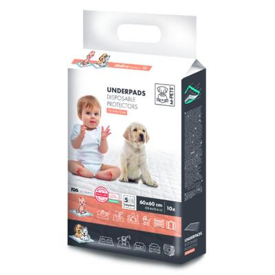 Пеленки одноразовые M-Pets Underpads Disposable Protectors For Baby&Pet для детей и домашних животных, размер 60х60 см, 10 штук