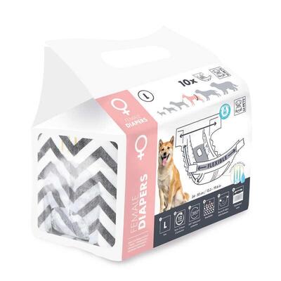 Подгузники гигиенические M-Pets Female Diapers для собак-девочек, размер L, 34х50 см