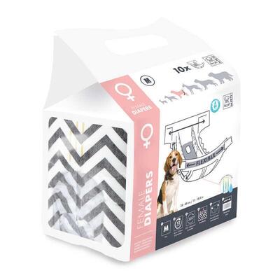 Подгузники гигиенические M-Pets Female Diapers для собак-девочек размер M, 28х48 см
