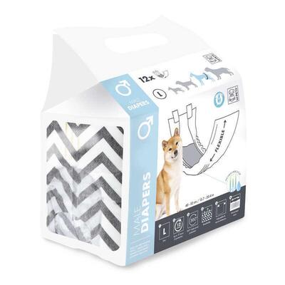 Подгузники гигиенические M-Pets Male Diapers для собак-мальчиков, размер L, 40-52 см