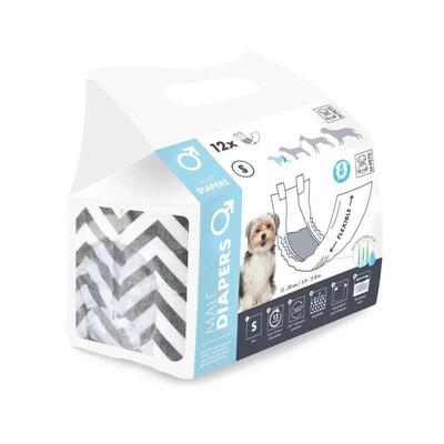 Підгузки гігієнічні M-Pets Male Diapers для собак-хлопчиків, розмір S, 15-30 см