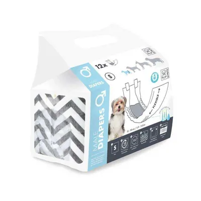 Підгузки гігієнічні M-Pets Male Diapers для собак-хлопчиків, розмір S, 15-30 см