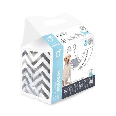 Підгузки гігієнічні M-Pets Male Diapers для собак-хлопчиків, розмір XL, 54-66 см