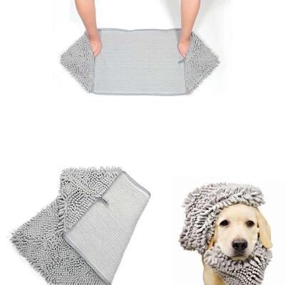 Полотенце M-Pets Microfiber Towel из микрофибры для купания собак, кошек и грызунов, серое, 35х80 см
