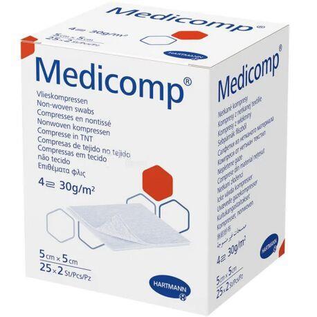 Серветка Medicomp атравматична сорбційна з нетканого матеріалу, 5 см х 5 см, 50 штук