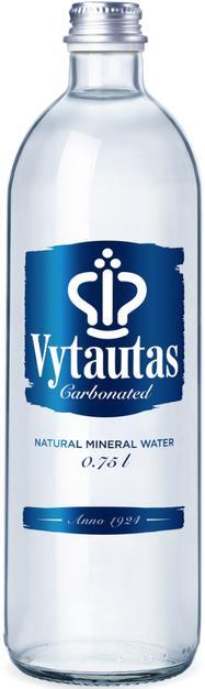 Вода минеральная Vytautas сильногазированная, стеклянная бутылка, 0,75 л