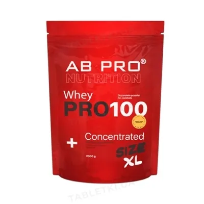 Протеїн сироватковий концентрат AB PRO Whey PRO100 Concentrated, арахіс-карамель, 2000 г