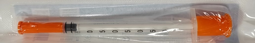Шприц инсулиновый 1 мл U-40 Dr.White 3-х компонентный со встроенной иглой G30 (0,32 х 13 мм), 1 штука