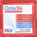 Серветка гелева ОпікУн антимікробна 10 см х 10 см, 3 штуки