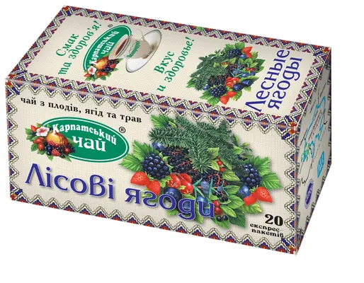 Чай трав'яний Екопродукт Карпатський чай Лісові ягоди по 2,0 г №20 у філ.-пак.