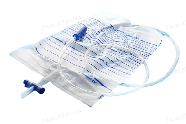 Сечоприймач Vogt Medical з хрестовим зливом, з кріпленнями, 2 л, 1 штука