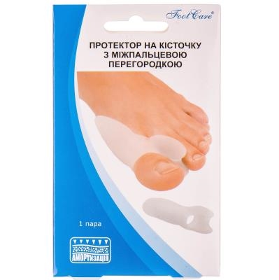 Протектор на косточку Foot Care GB-02 с межпальцевой перегородкой, гелевый, размер S (до 38)