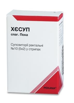 Хесуп спаг пека суппозитории рект. №10 (5х2) в стрип.