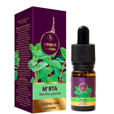 Олія ефірна Aroma kraina Premium М'ята з піпеткою, 10 мл