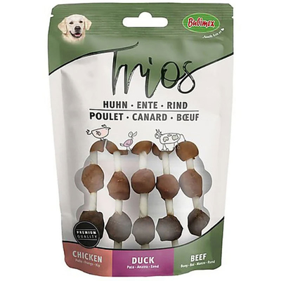 Лакомство жевательное Bubimex Trios Chicken, Duck, Beef роллы с курицей, уткой и говядиной для собак, 100 г