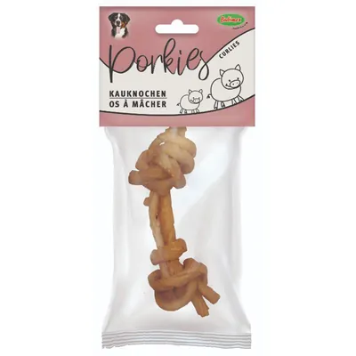 Ласощі Bubimex Twisted Сhewing Bones Porkhide Жувальні кручені кістки зі свинячої шкіри для собак, 100 г
