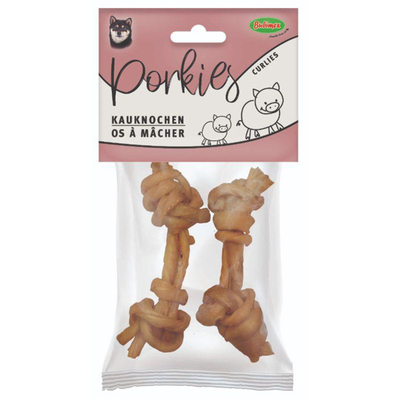 Лакомство Bubimex Twisted Сhewing Bones Porkhide Жевательные крученые кости из свиной кожи для собак, 50 г, 2 шт