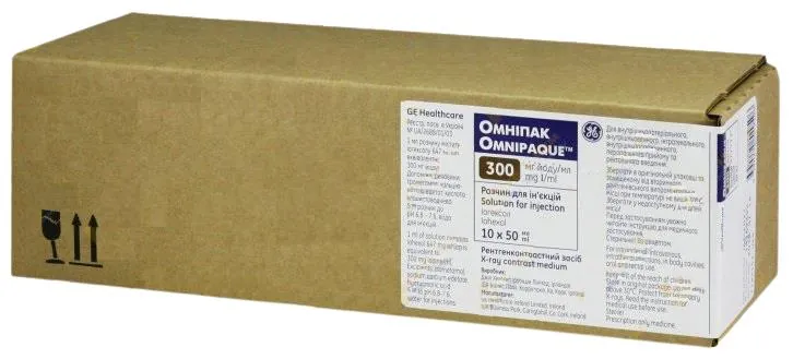 Омніпак розчин д/ін. 300 мг йоду/мл по 50 мл №10 у флак. поліпроп.
