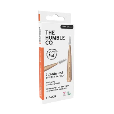 Інтердентальні щітки The Humble Co. бамбукові, розмір 1, 0.45 мм, 6 шт