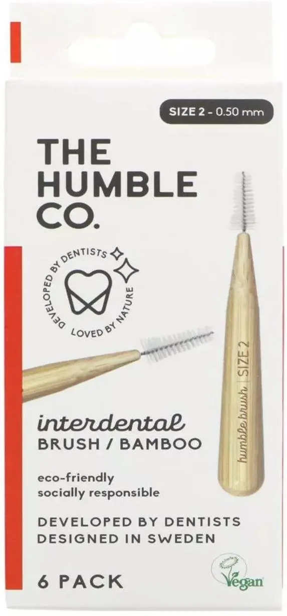 Інтердентальні щітки The Humble Co. бамбукові, розмір 2, 0.50 мм, 6 шт