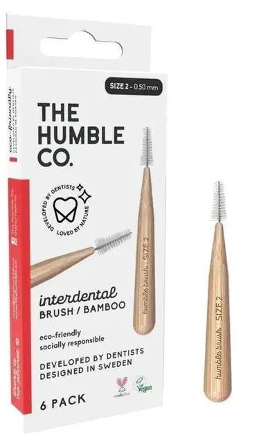 Інтердентальні щітки The Humble Co. бамбукові, розмір 2, 0.50 мм, 6 шт