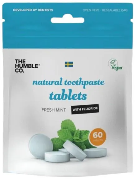 Зубна паста The Humble Co. Fresh Mint з фтором пресована в таблетках, 60 шт