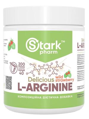 Аргинин Stark Pharm Stark L-Arginine вкус клубники и малины, 200 г