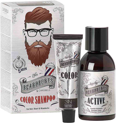 Набор для покраски Beardburys 3N темно-коричневый для волос, бороды и усов, 30мл/45мл