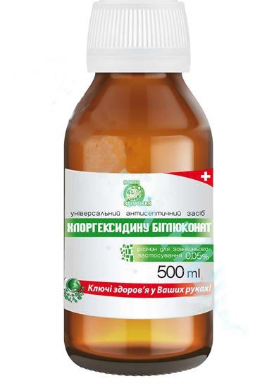 Хлоргексидину біглюконат 0,05% лосьйон косметичний по 500 мл у флак.