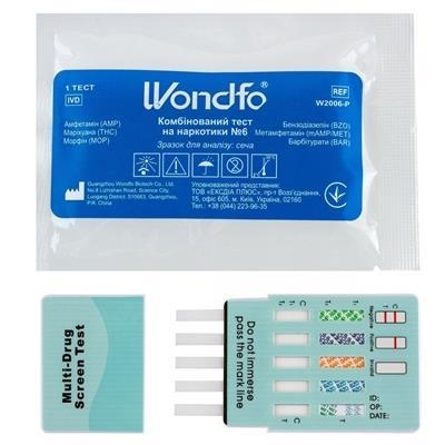 Тест Wondfo W2006-C для определения 6 видов наркотиков, 1 штука