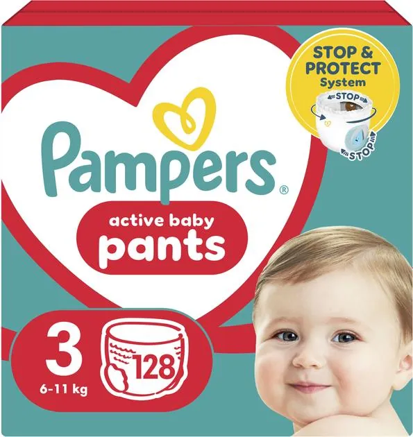 Підгузки-трусики Pampers Pants Active Baby дитячі розмір 3, 6-11 кг, 128 шт