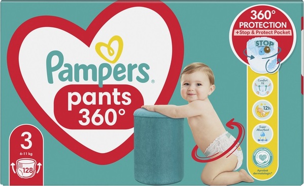 Подгузники-трусики Pampers Pants детские размер 3, 6-11 кг, 128 шт