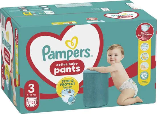 Підгузки-трусики Pampers Pants Active Baby дитячі розмір 3, 6-11 кг, 128 шт