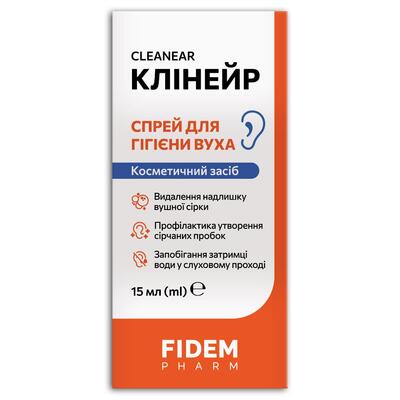 Клінейр Fidem Pharm спрей для гігієни вуха, 15 мл